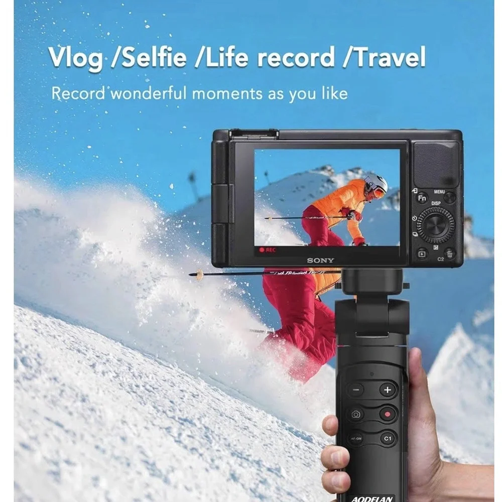 AODELAN Wireless Shooting Grip Tripod with Remote Control for Vlogging, for Sony